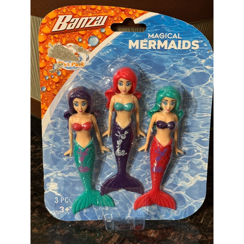 Fun Stuff Banzai Spring and Summer 3 Piece Magical Mermaids Doll, in Assorted Co